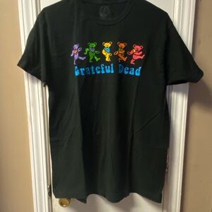 Grateful Dead Black Tee with Colorful Dancing Bears